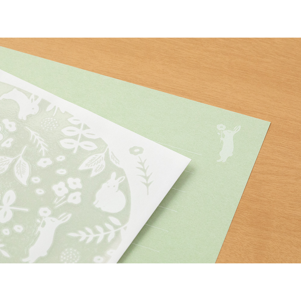 Lot de papier à lettre + enveloppes + stickers - Lapin - Midori