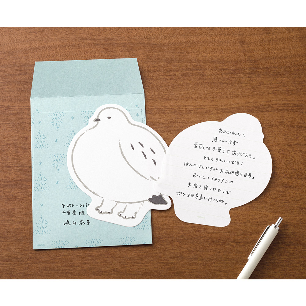 Lot de papier à lettre + enveloppes + stickers - Lama - Midori