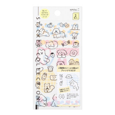 Pochette de stickers - Animaux et activités - Midori
